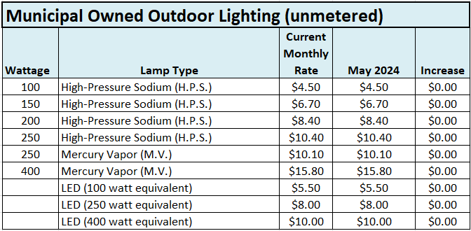 municipal owned lighting